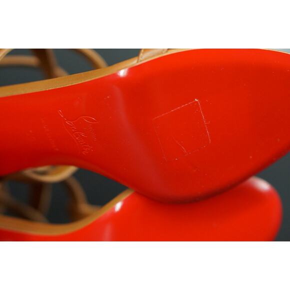 Christian Louboutin Bombinissima 85 Brown Leather Sandals SZ 36 NIB $945 - Picture 10 of 11